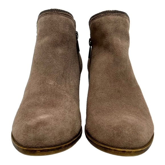 Lucky Brand Bartalino Tan Suede Zipper Detail Casual Ankle Boots Women’s 8.5 - Picture 3 of 14